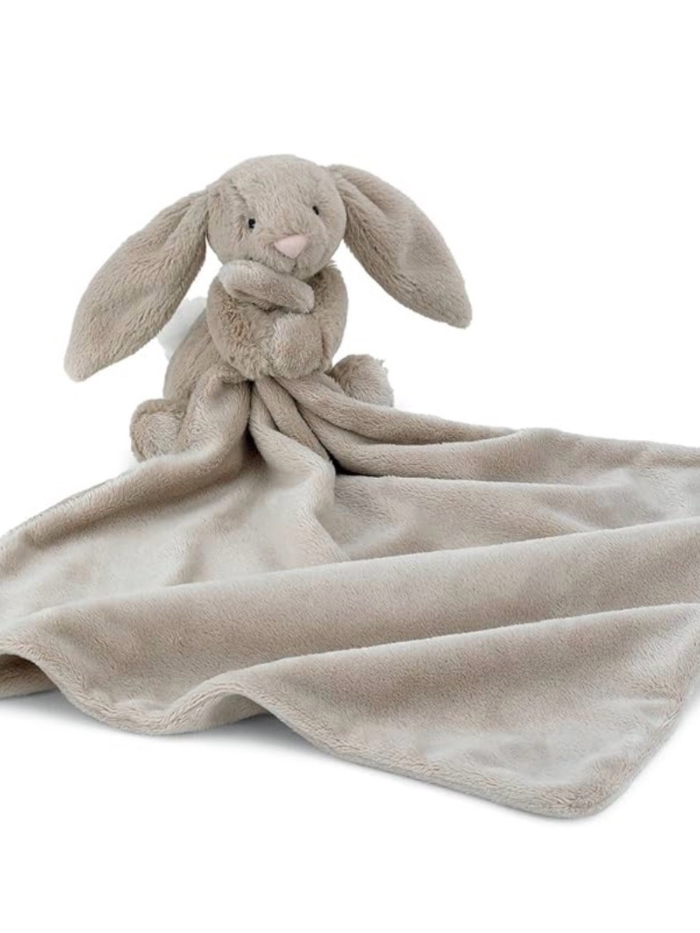 Jellycat Baby Lovey Bashful Beige Bunny Soother Security Blanket Plush Soft EUC